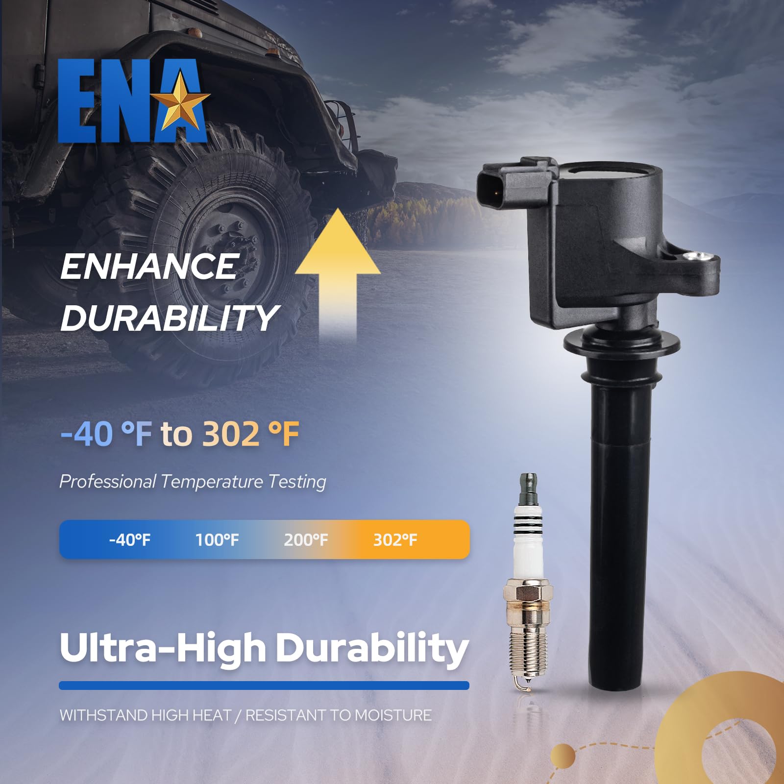 DG500 Ignition Coil Pack Spark Plugs Compatible with 3.0L 2001 2002 2003 2004 2005 2006 2007 2008 Ford Escape Freestyles Taurus 500 Five Hundred Mazda Tribute Mercury Mariner Montego Sable Set of 6