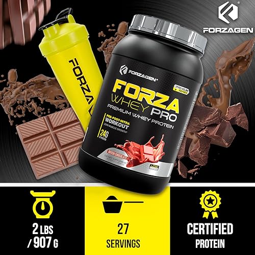 Miniatura 4 de Forzagen Proteína de suero en polvo baja en carbohidratos con sabor a chocolate, proteína magra en polvo de 2 libras para hombres y mujeres, 0.85 oz