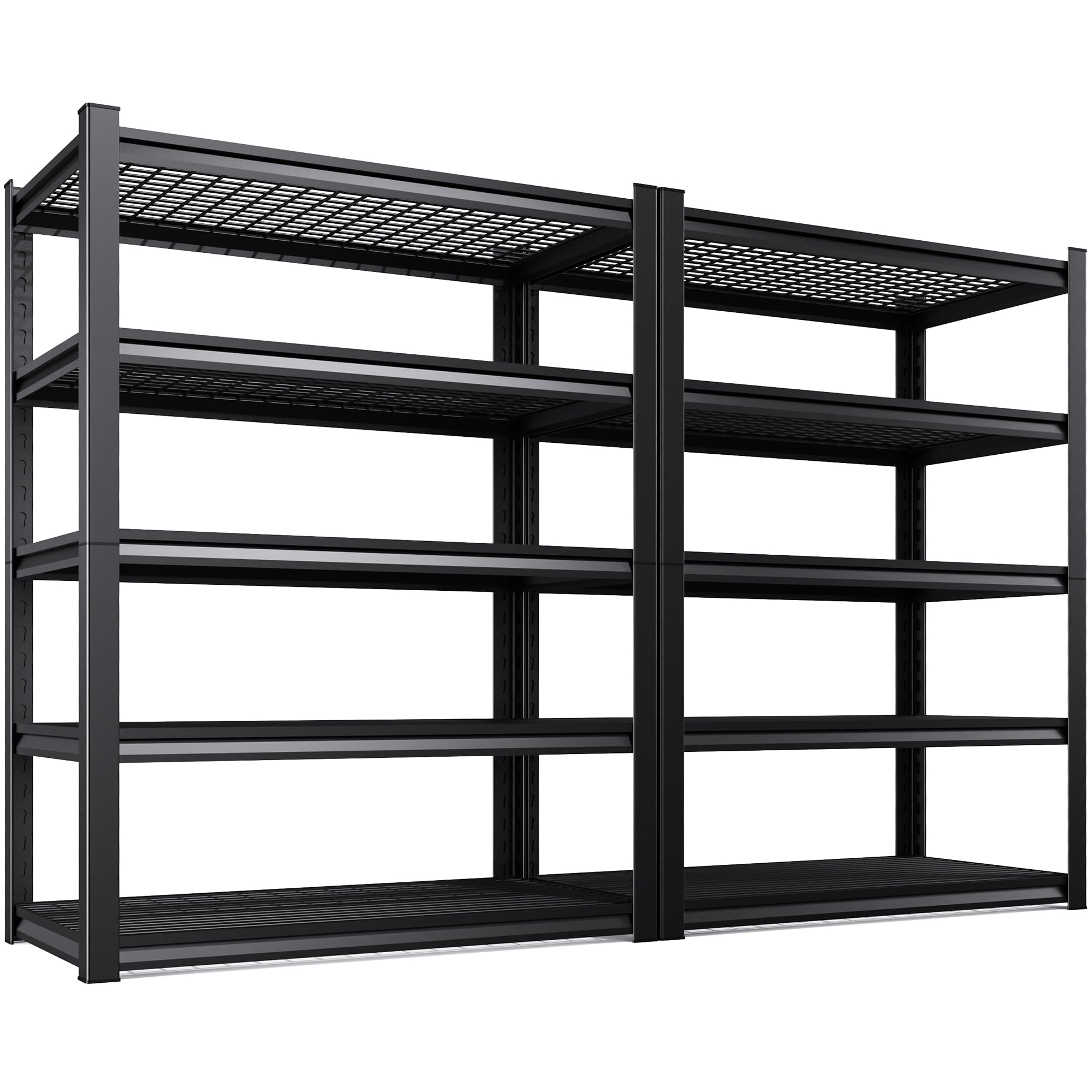 Set of 2 71"H Garage Shelving-3000LBS 5 Tier Storage Shelves,Adjustable Heavy Duty Metal Shelving Unit and Storage Large Wire Rack,Utility Steel Shelf For Shop Warehouse Industrial Pantry 71"x35"x16"