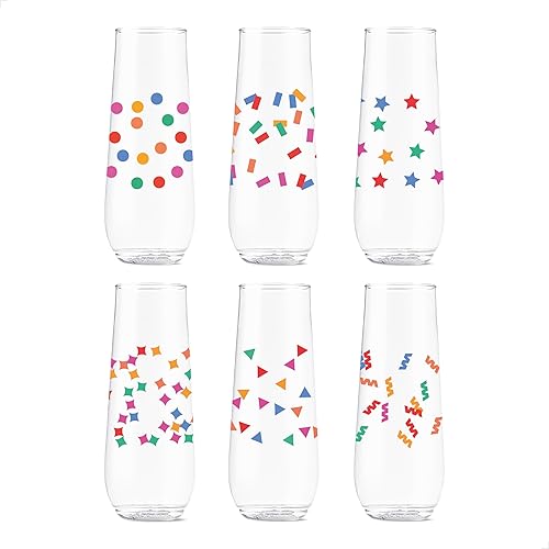 Miniatura 37 de TOSSWARE POP - Juego de 6 vasos de vino de 14 onzas Serie Mid-Century Retro, de alta calidad, reciclables, irrompibles y de plástico transparente