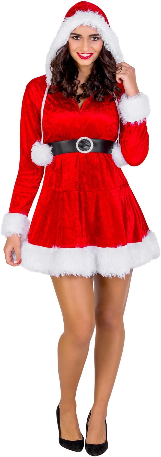 mrs claus dress short Adult Sassy Mrs. Claus Costume, Red, Medium