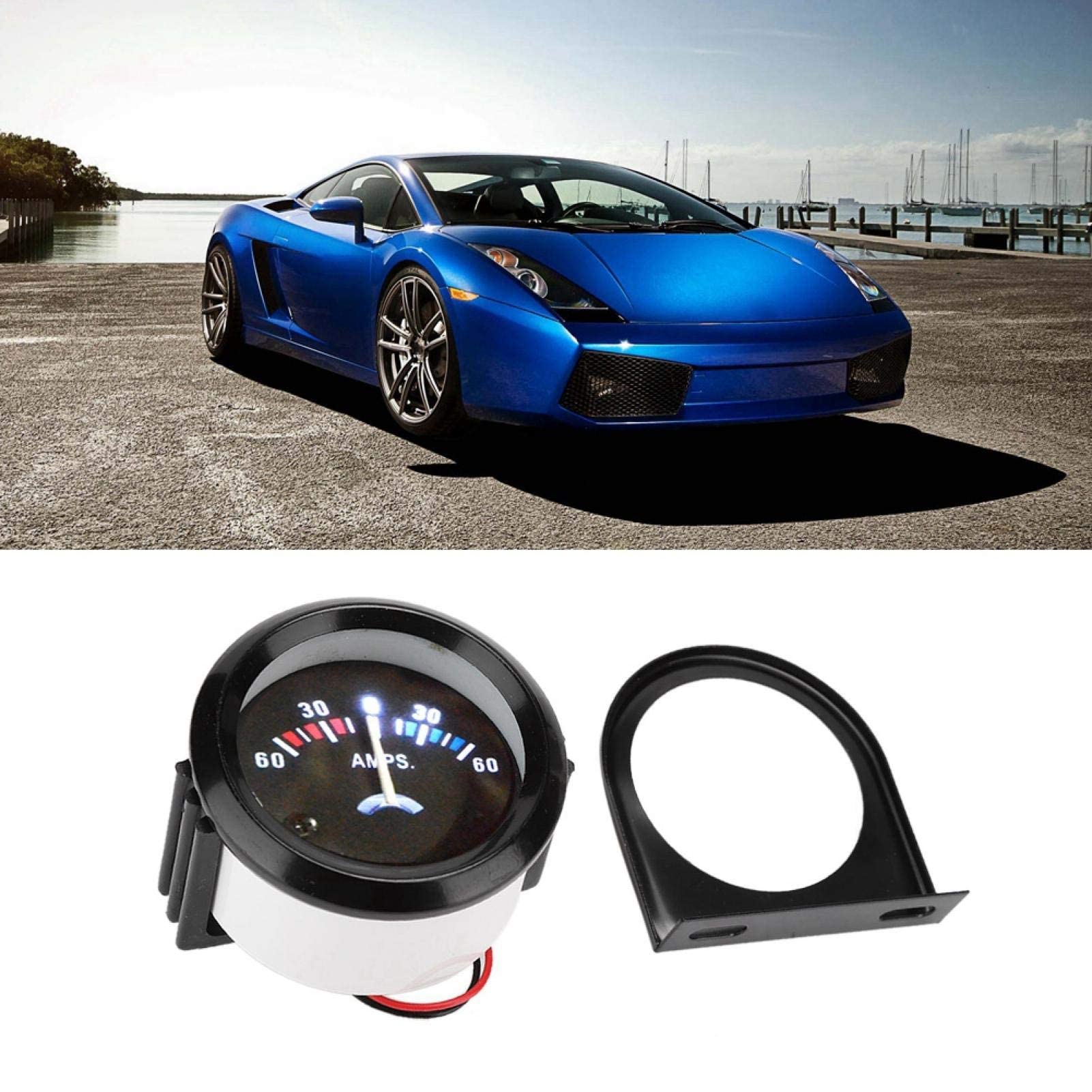 Meter 60-0-60 Amp Analog Gauge 52mm Universal Fit for Vehicles and Marine Applications with Backlit Display