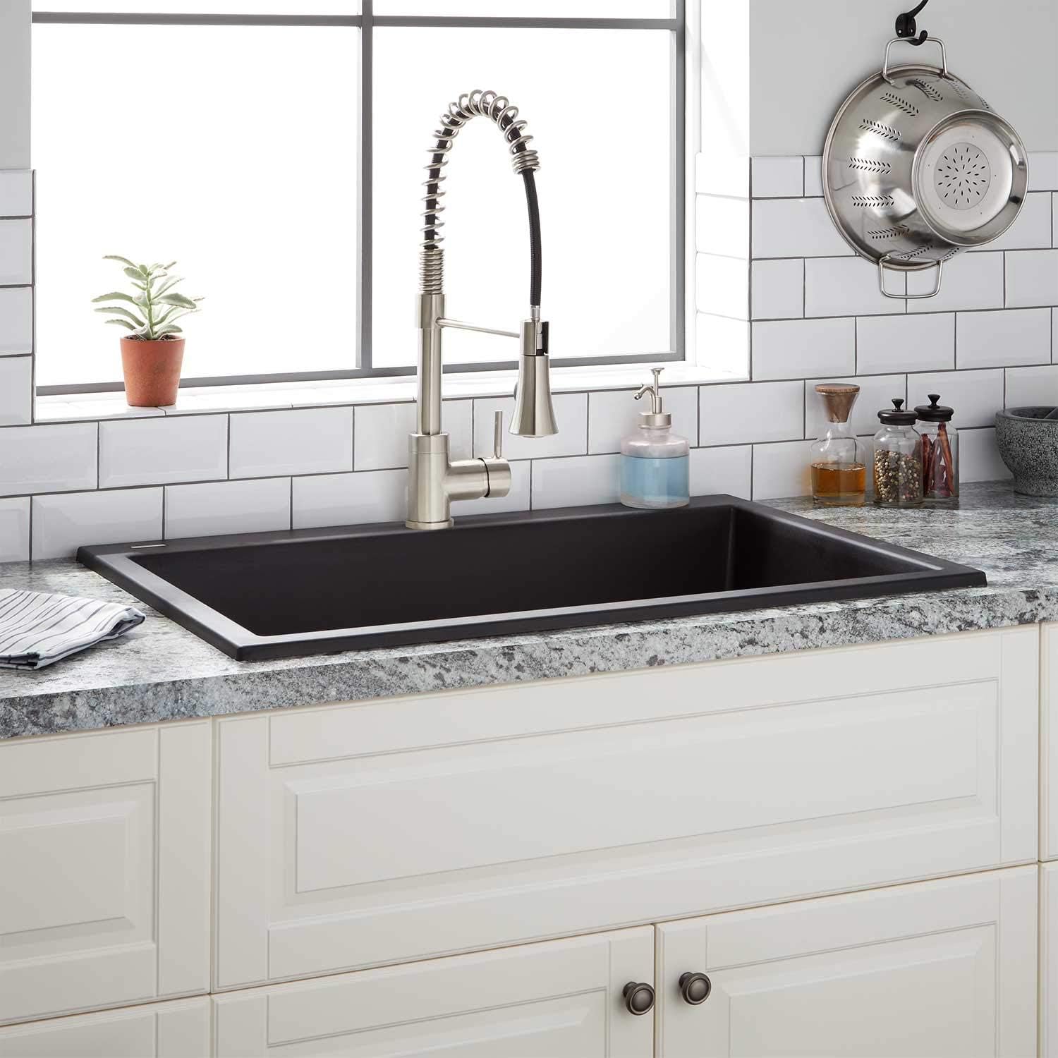 Signature Hardware 433427 Algren 33" Drop In Single Basin Granite Composite Kitchen Sink