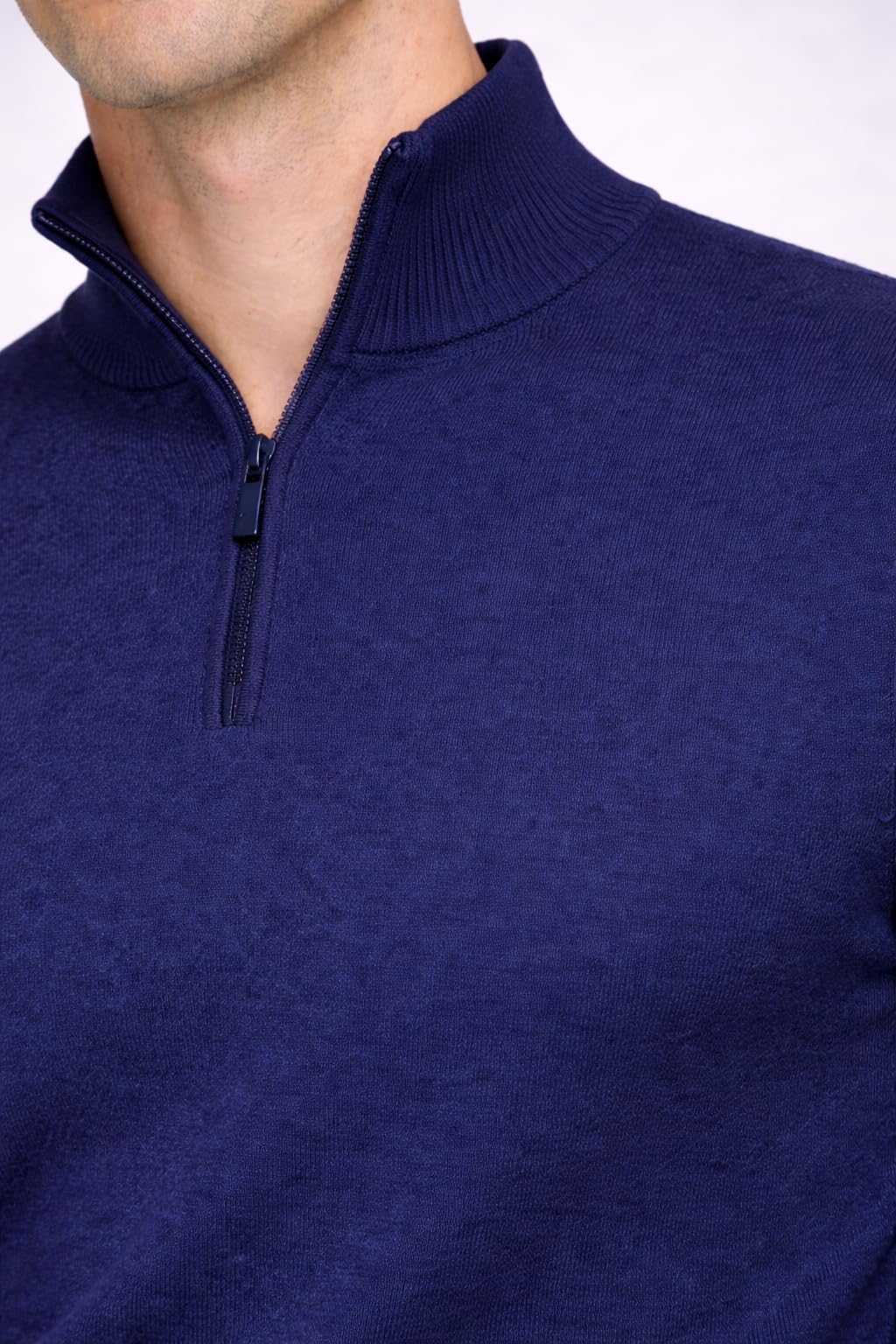 State Cashmere Herren Troyer Pullover mit Stehkragen und Knopfverschluss 100% reines Kaschmir Feinstrick Langarm Pulli