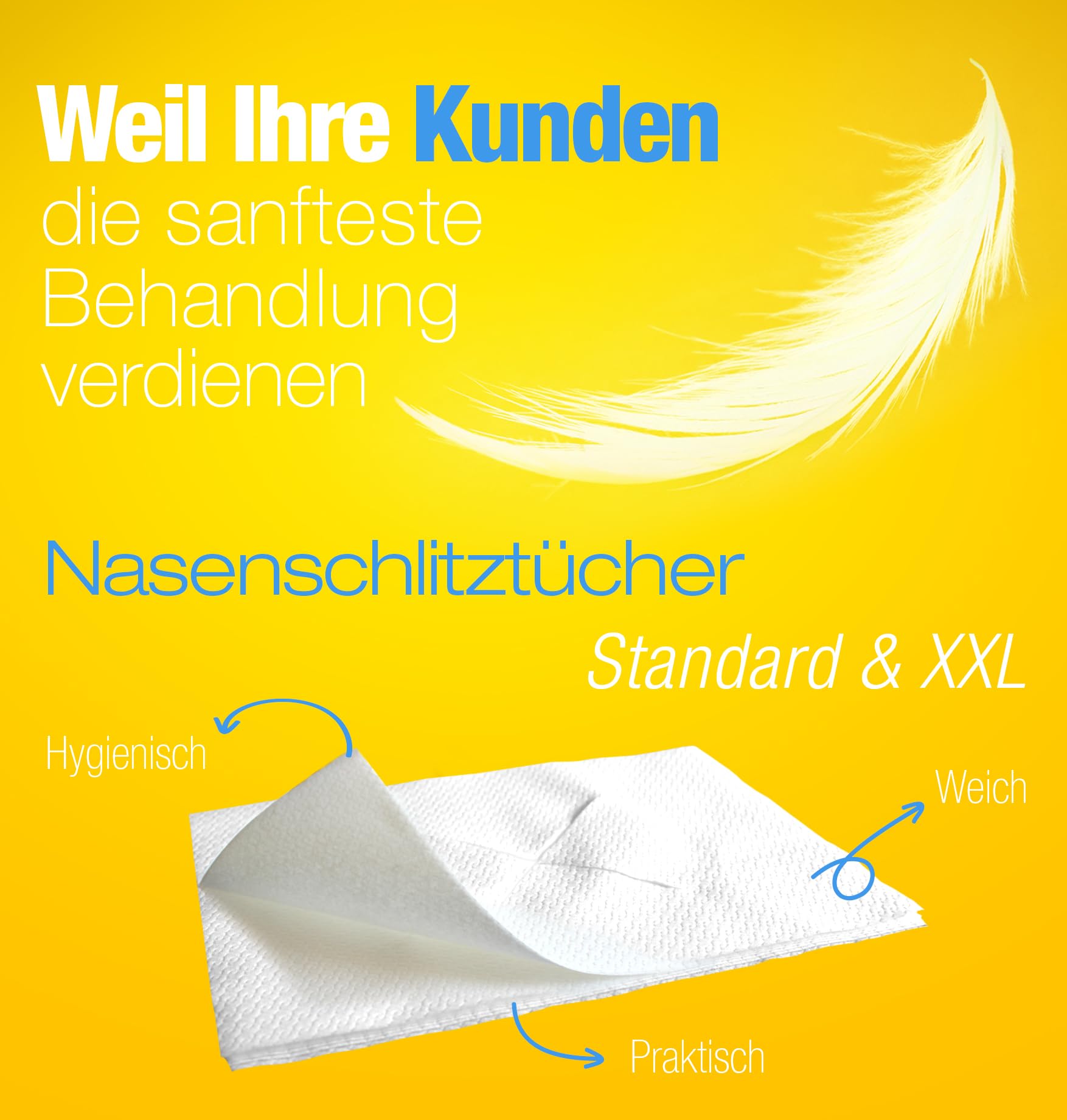 Nasenschlitztücher 30x21cm, 500 Stück - Gesichtsauflagen für Massageliege I Einweg Auflage aus Airlaid Papier als Unterlage zum Schutz der Kopfstütze