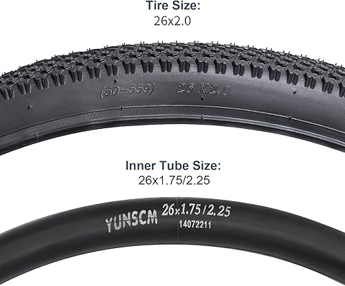 Miniatura 8 de YUNSCM 2 neumáticos de bicicleta de montaña de 26 pulgadas de 26 x 2.050-559 compatibles con neumáticos de bicicleta de 26 x 1.95 26 x 2.0 26 x 2.10