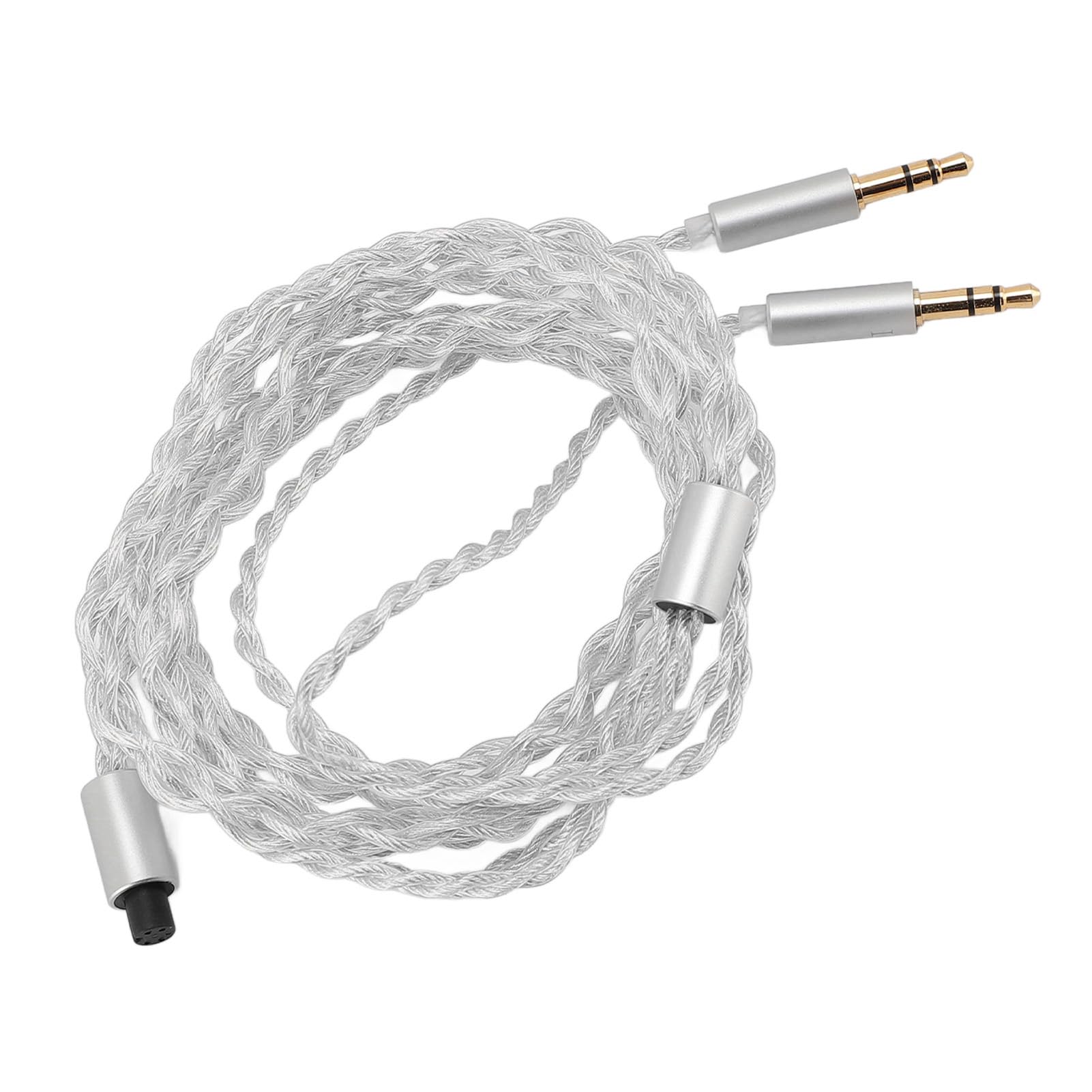Cavo Sdoppiatore per Cuffie, Sdoppiatore a Y 3 in 1, Connettori Maschio da 4,1 Piedi da 3,5 Mm a Connettori Femmina da 2,5 Mm, 4, per Cuffie, Telefoni, Tablet, Laptop, con Spine (SILVER)