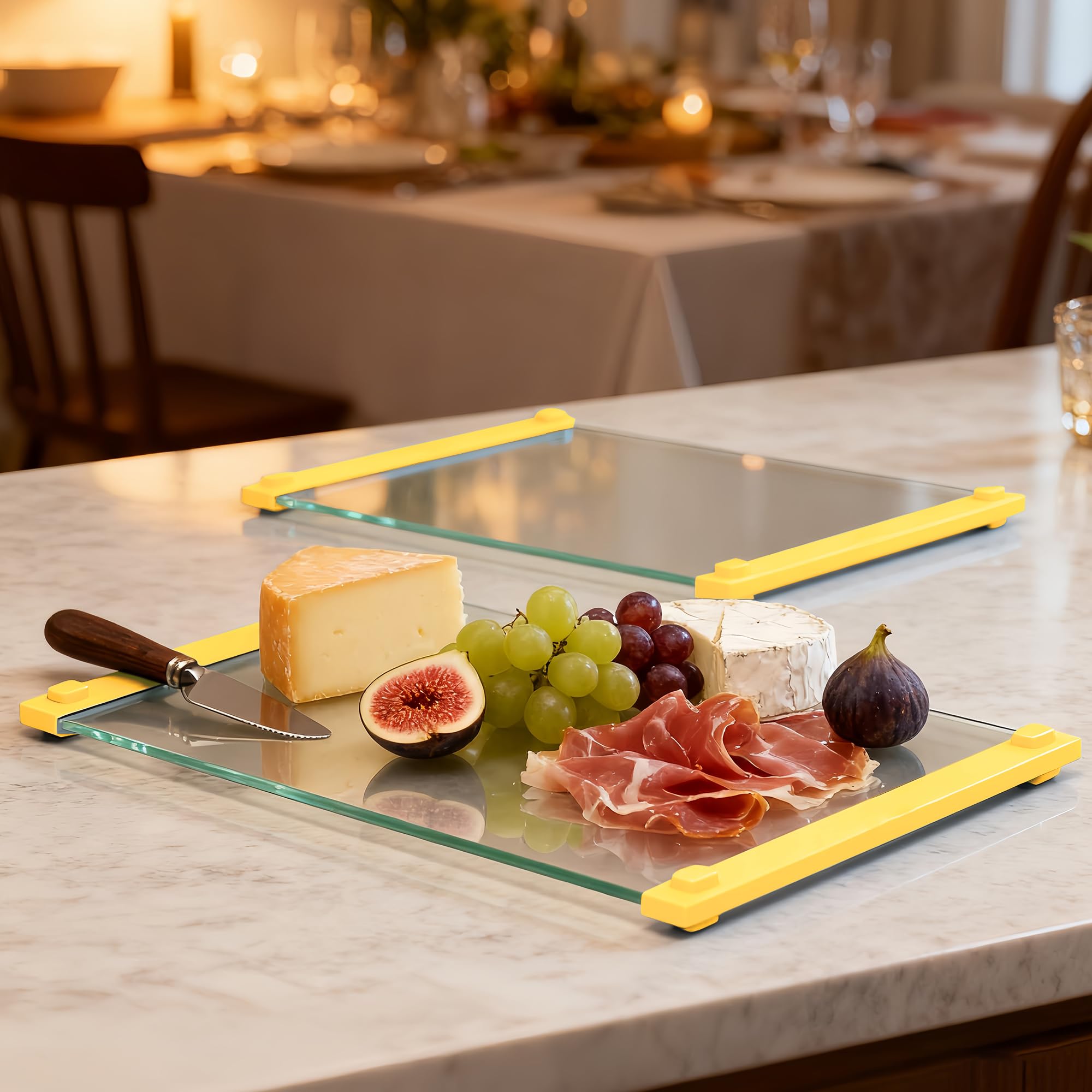 LANGBOHOS Tempered Glass Cutting Board Set