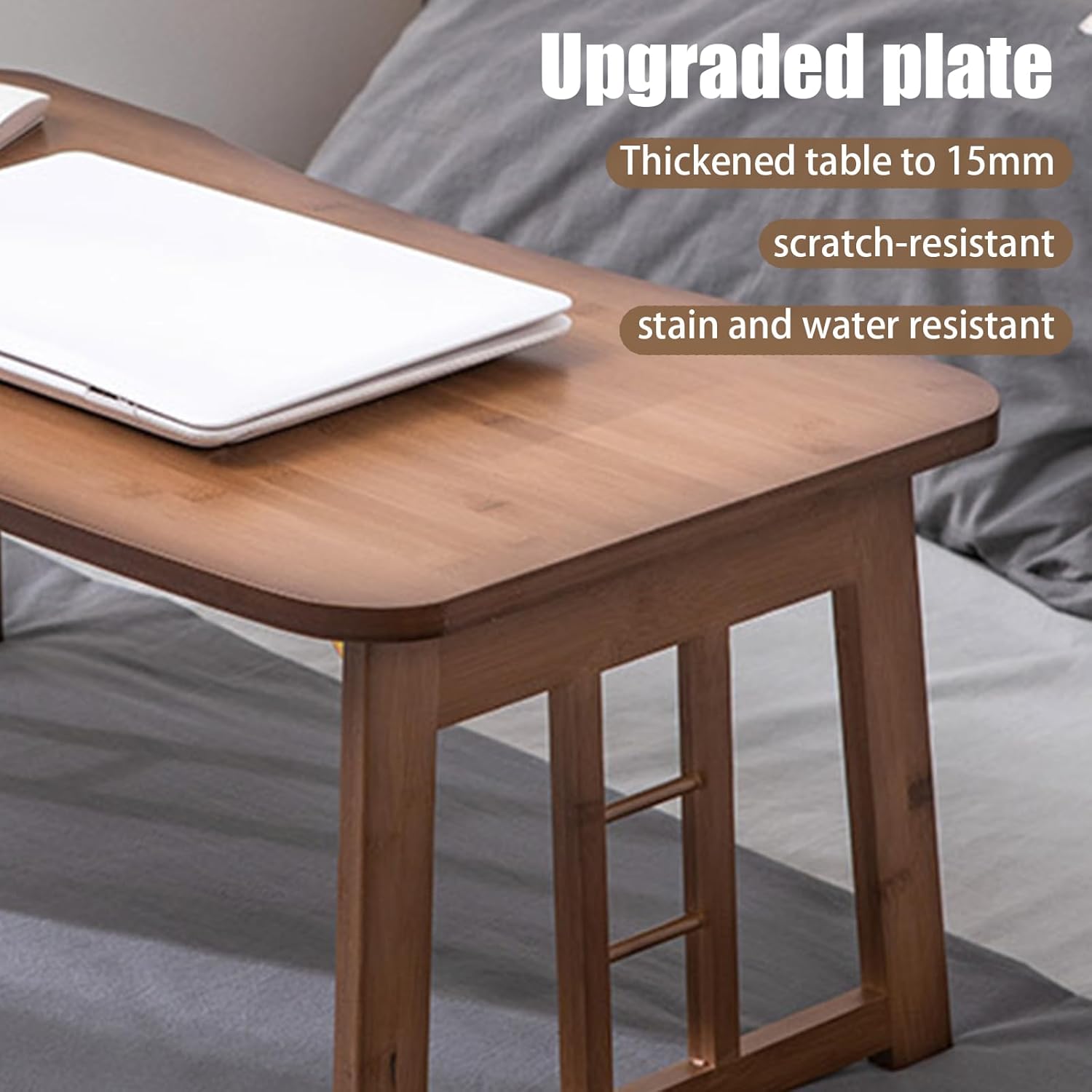 Foldable Coffee Table Bamboo Low Folding Table Small Floor Desk No Assembly Required for The Floating Window Tatami Tea Room Balcony Living Room Outdoor