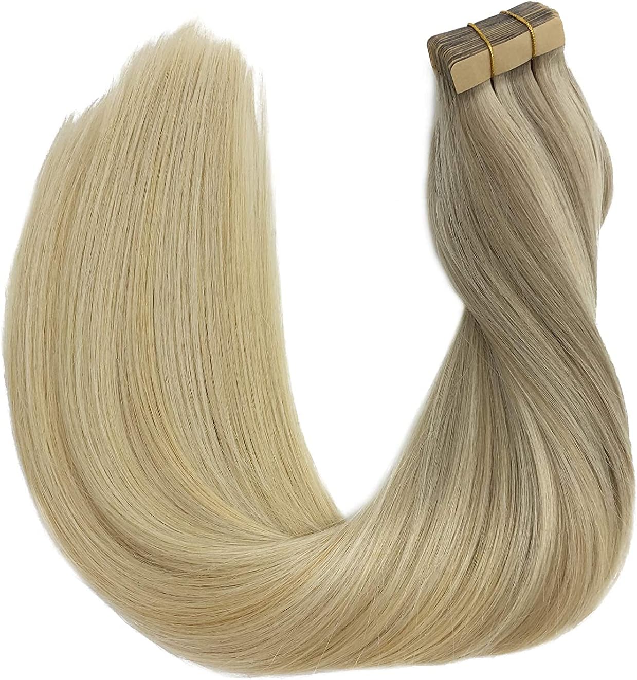 GOO GOO Tape in Hair Extensions Human Hair, 18inch 50g 20pcs, Real Remy Hair Extensions Seamless Straight Tape in - Image 3