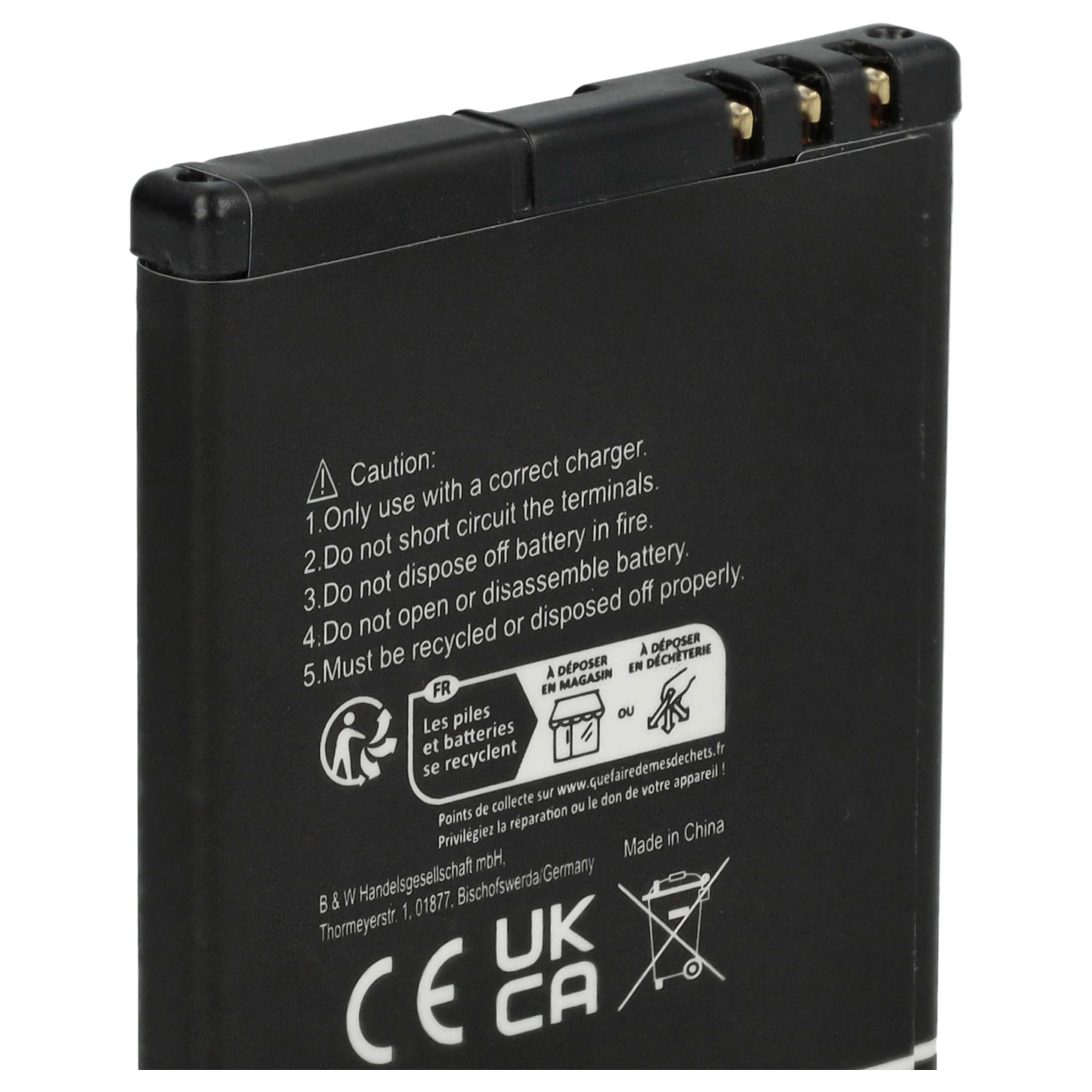 vhbw Akumulator kompatybilny z Bea-fon SL630 | SL640 telefon komórkowy smartfon telefon (1100 mAh, 3,7 V, litowo-jonowy)