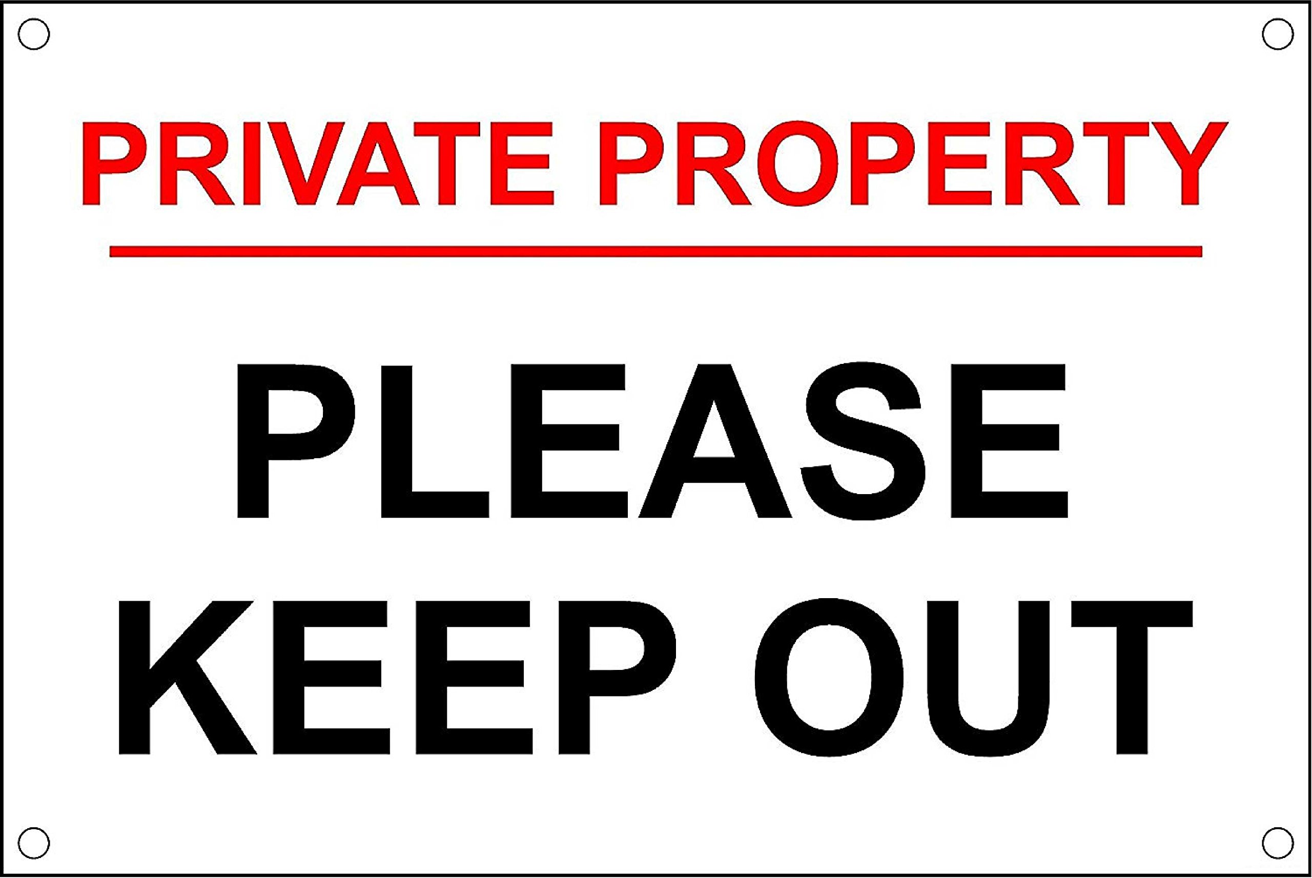 Private property please keep out safety sign - 3mm Aluminium sign 300mm x 200mm