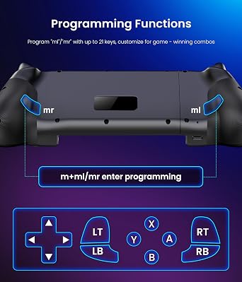 Handheld Switch 2 Pro Controller for Nintendo Switch2/OLED,Full-size Wireless Mobile Gaming Controller for iOS/Android,One-Piece Hall Effect Joystick Grip Switch 2 Controller with Turbo/Vibration/RGB