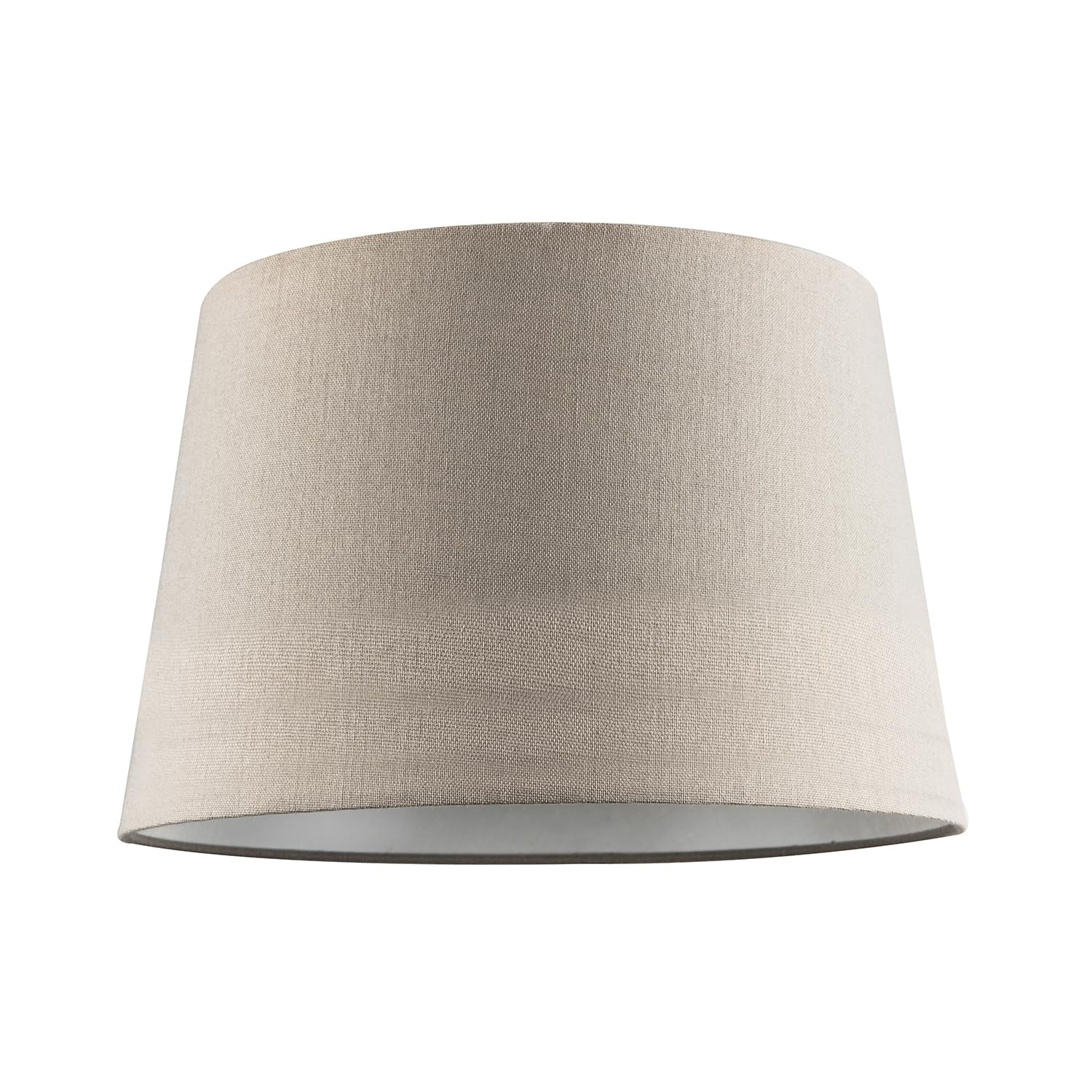 Happy Homewares Taupe Traditional Dark Linen Fabric Drum Lampshade With White Inner 12 Inches
