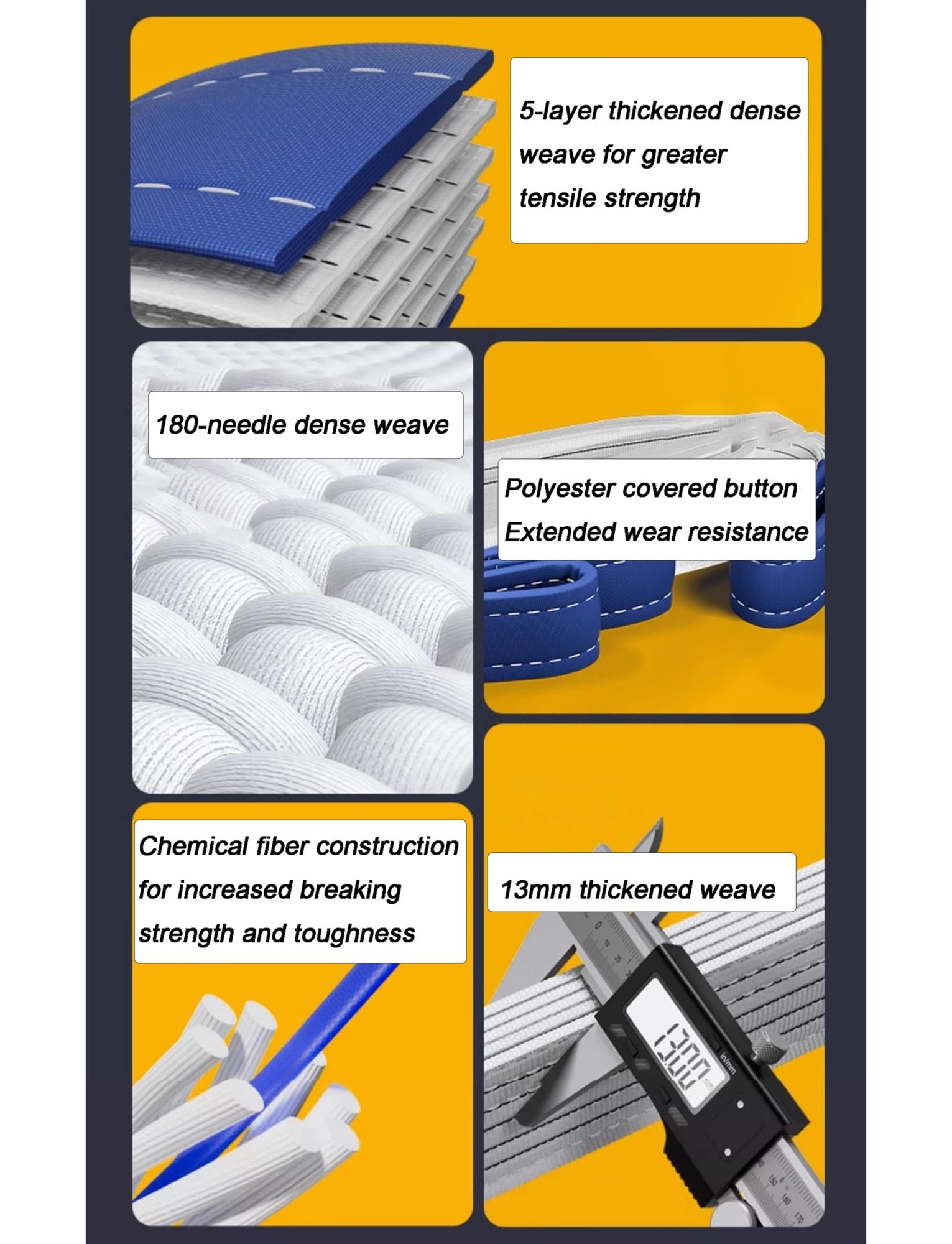Hebeband – Hochleistungs-Industriegurt | Verstärktes Polyestergewebe für Baumhebearbeiten, Kranarbeiten, Abschleppen und Montagearbeiten,3T-1 Meters/3.3ft