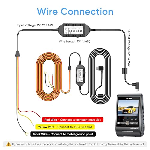 Miniatura 3 de VIOFO HK4 Hardwire Kit con 8 piezas de grifo de fusible de circuito completo, puerto tipo C, para A329 series/A229 series/A119Mini2/A139Pro/WM1/T130