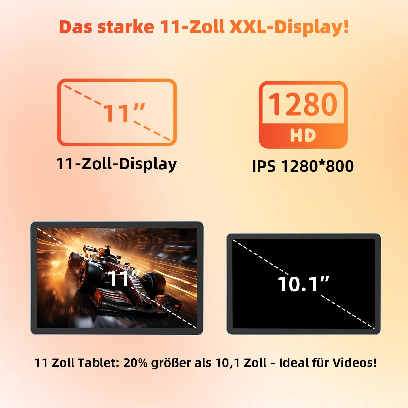 Tablet 11 Zoll mit Tastatur: Android 16 8000mAh Octa-Core 24GB+128GB 2TB TF Tablet PC - WiFi 6 BT 5.2 1280*800 HD+IPS 13MP+5MP Kamera mit Maus, Usb C, Adapter, Hülle, OTG-Adapter, Stift, Schutzfolie