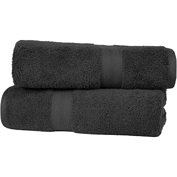 Amazon Basics Bath Towel 100% Cotton Colourfast Absorbent 140cm x 70cm Pack