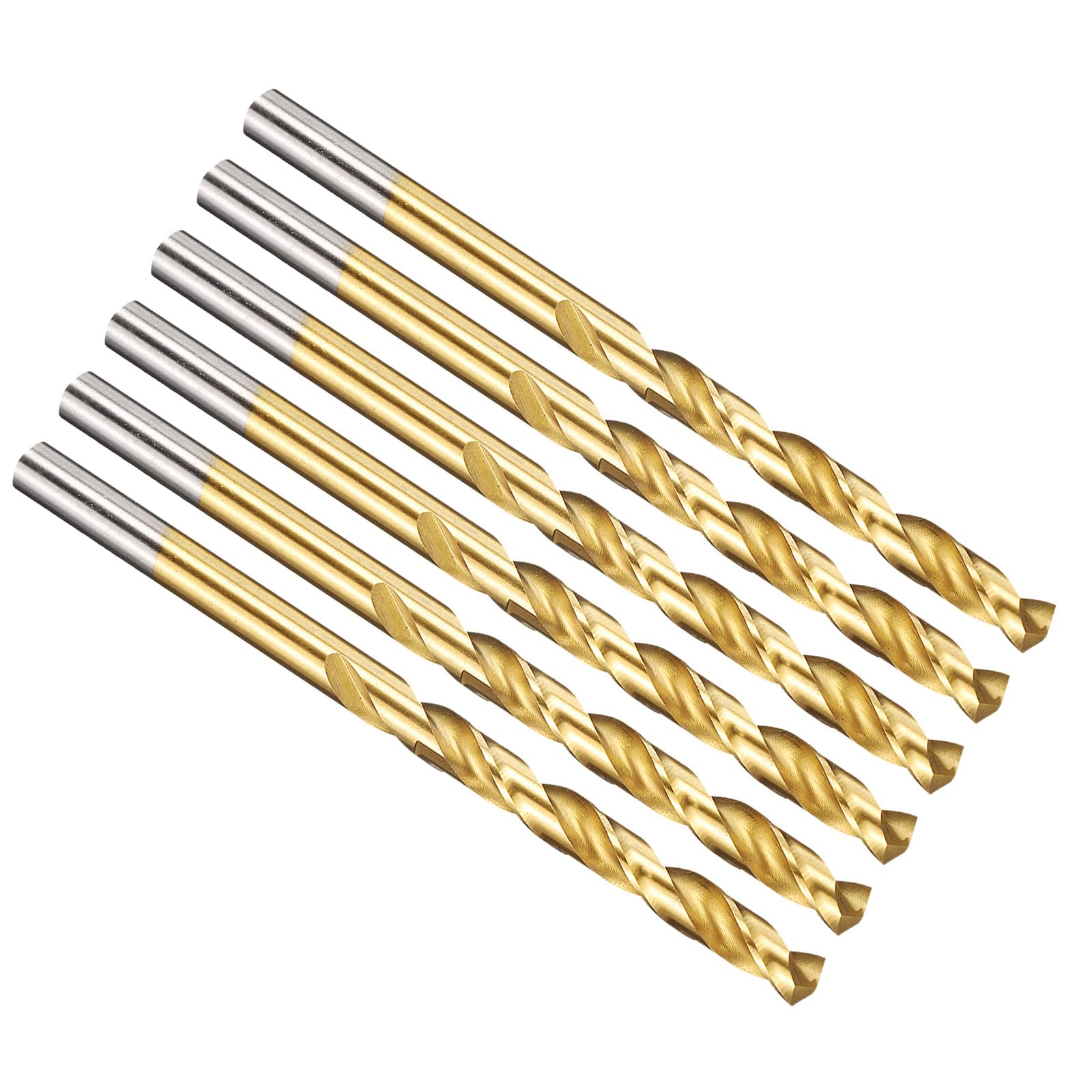 PATIKIL 6mm Drill Bit, Jobber Straight Shank M2 High-Speed Steel 135° Titanium Nitride TiN Coated for Stainless Steel Hard Metal - 6 Pack — image 1