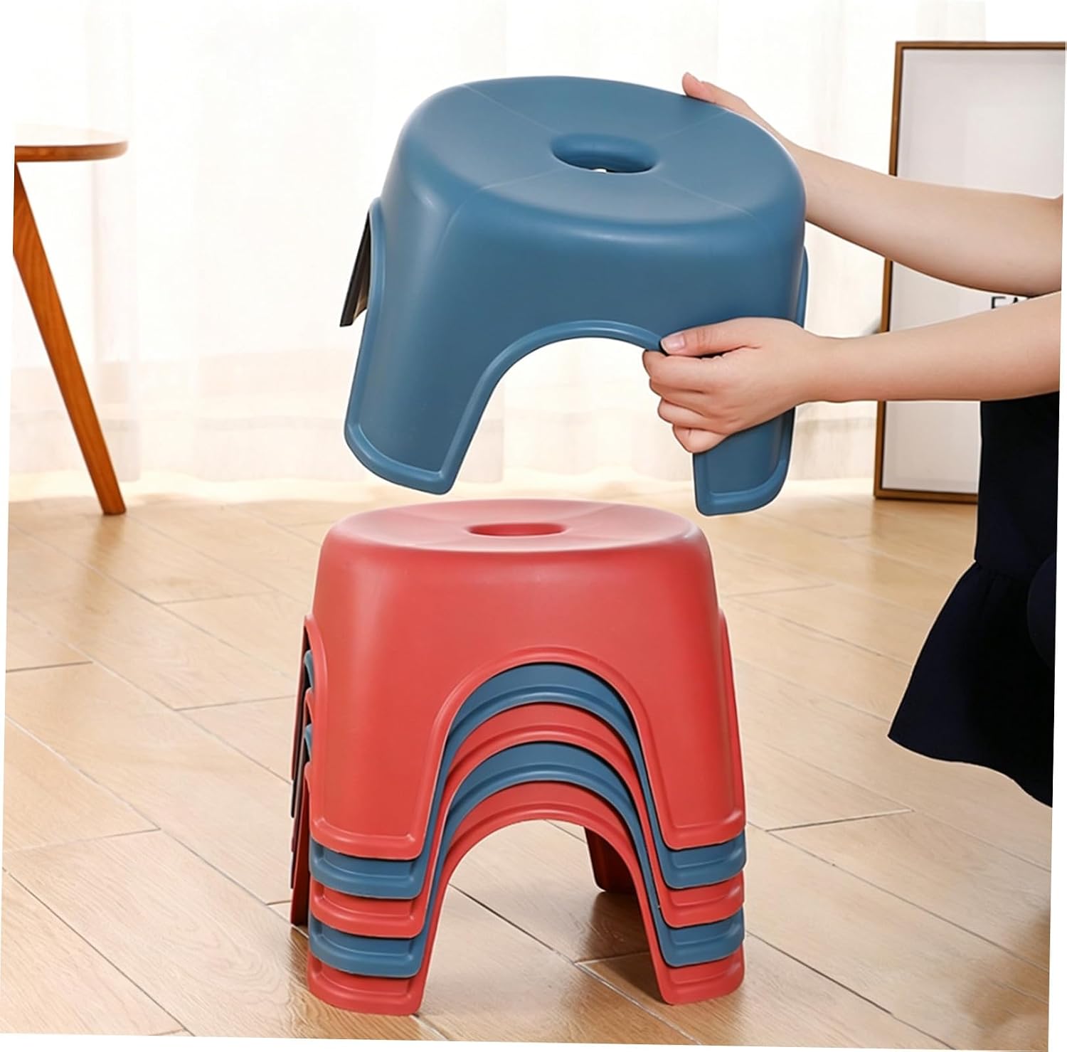 1pc Non-Slip Small Stool for Bathroom and Household Use Skid Footstool Comfortable Low Stool for Boys and Girls and Adults Versatile Design for Living Room Bedroom Office