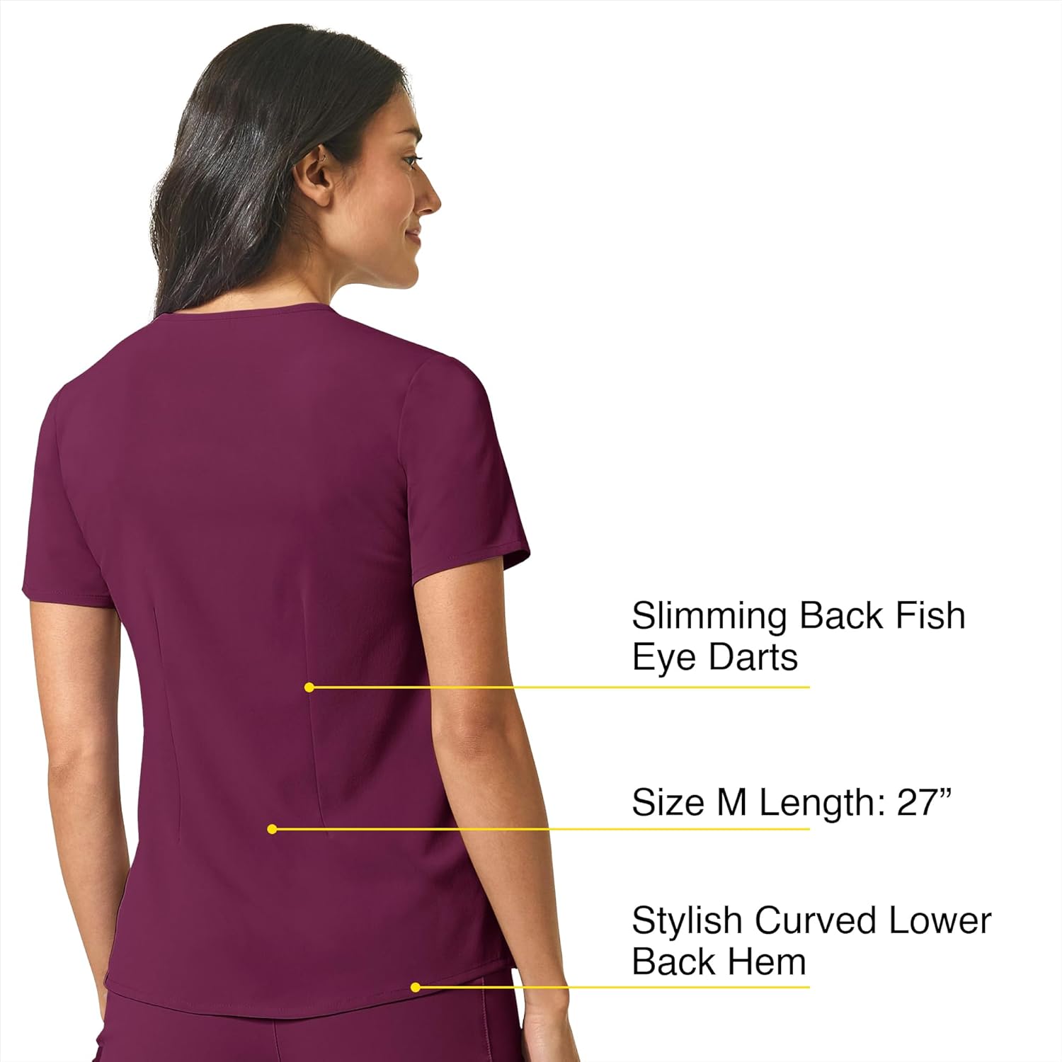 WonderWink Womens Mandarin Collar Tuck-in Top