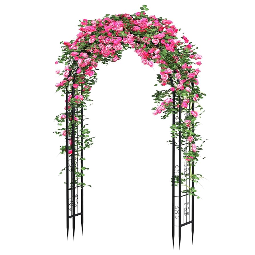 Amazon.com : Arbuxzuy 88in Steel Garden Arch Arbor Trellis