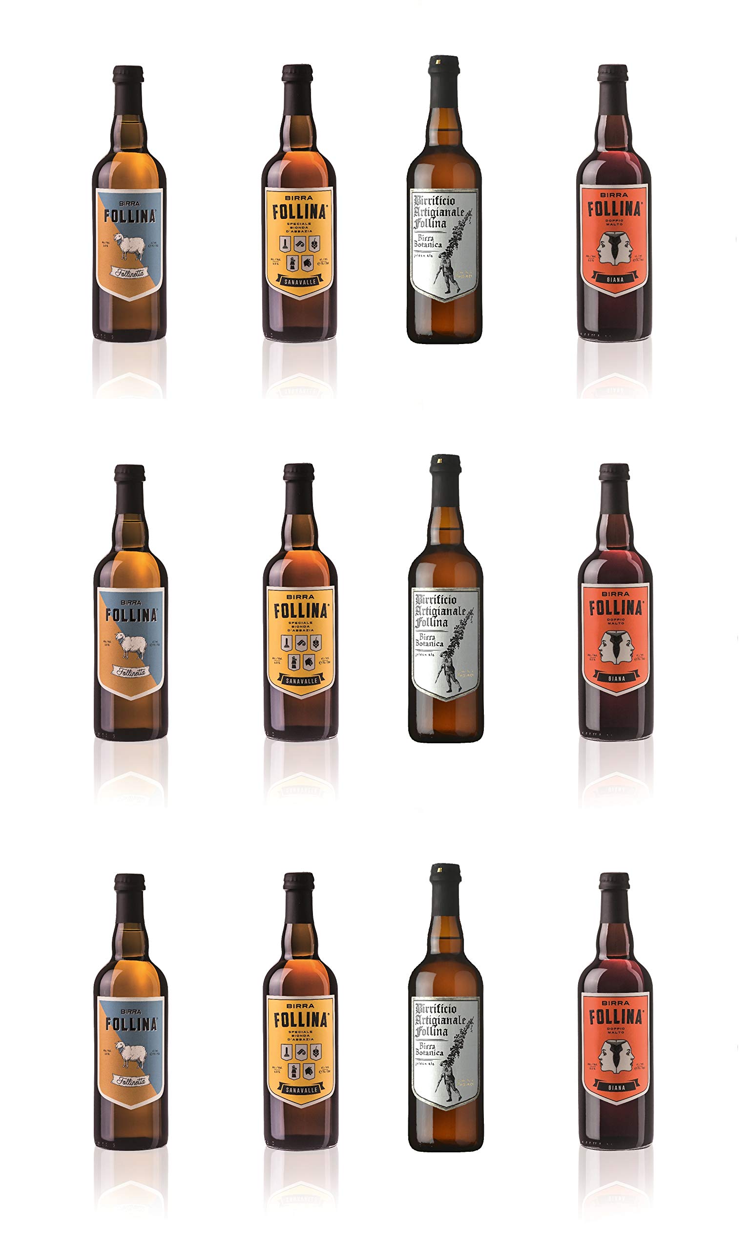 Birra Follina - Box Degustazione 12 Birre Artigianali da 75cl non filtrate e non pastorizzate - Prodotta in Italia