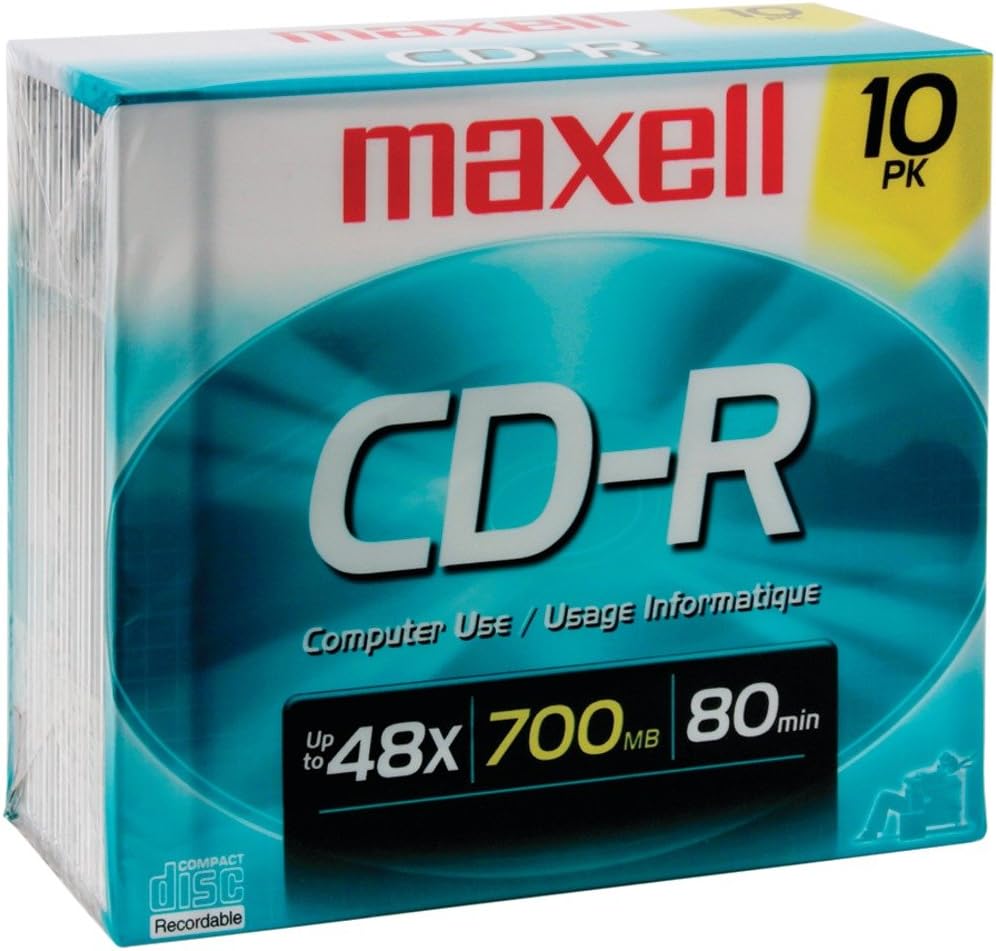 MAXELL 622860 700 MB Recordable CDs (10-pk Jewel Case)