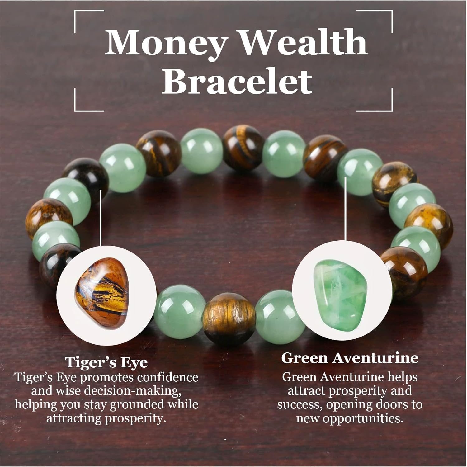 Long tiantian Crystal Money Bracelets for Women Wealth Attraction Green Jade Feng Shui Luck Bracelets Healing Protection Jewelry Spiritual Friend Birthday Jewelry Gifts - Image 3