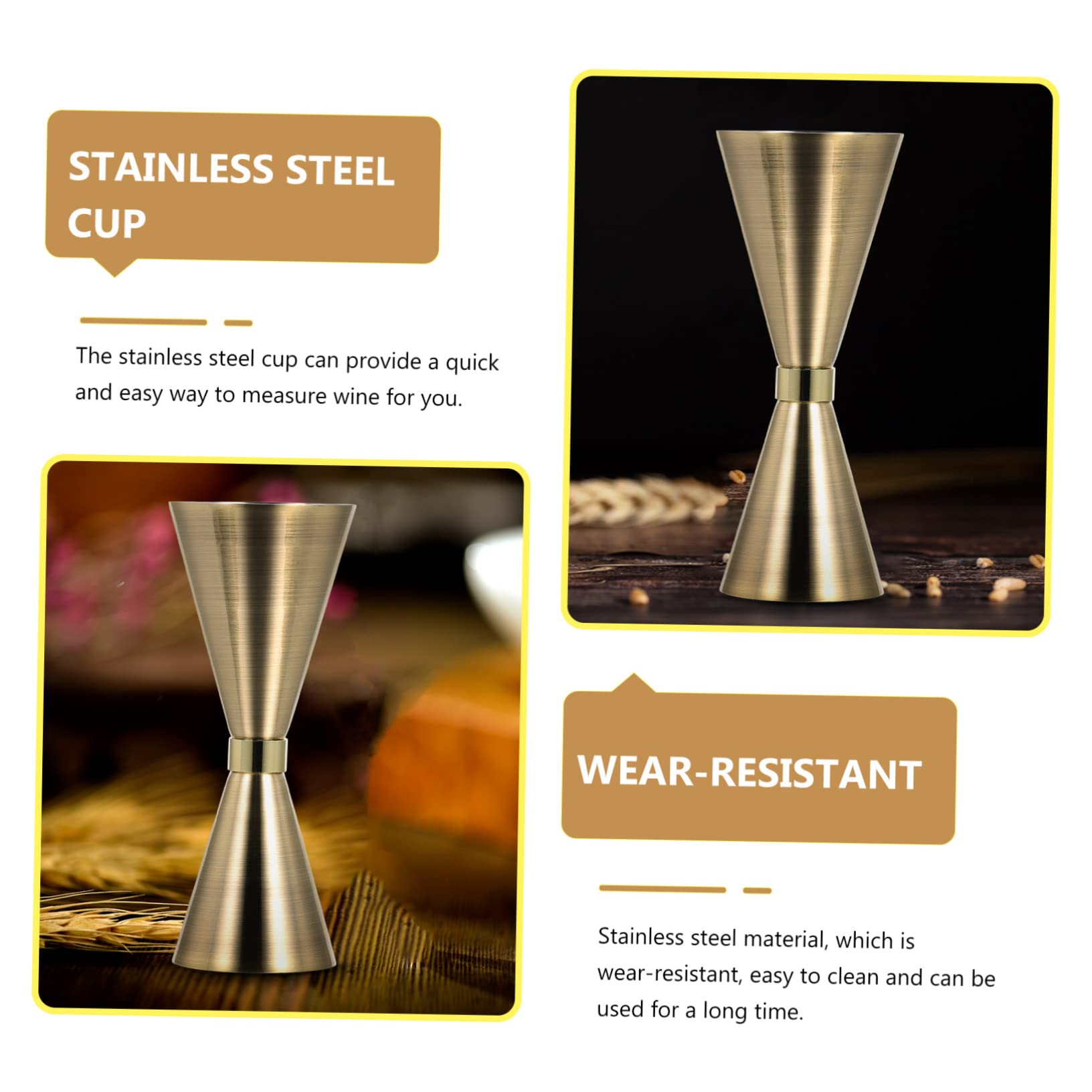 Cabilock Lot De 2 Doseurs À Cocktail En Acier Inoxydable Double Once Pour Barman Appareil De Mesure Précis Pour La Maison Et Le Bar