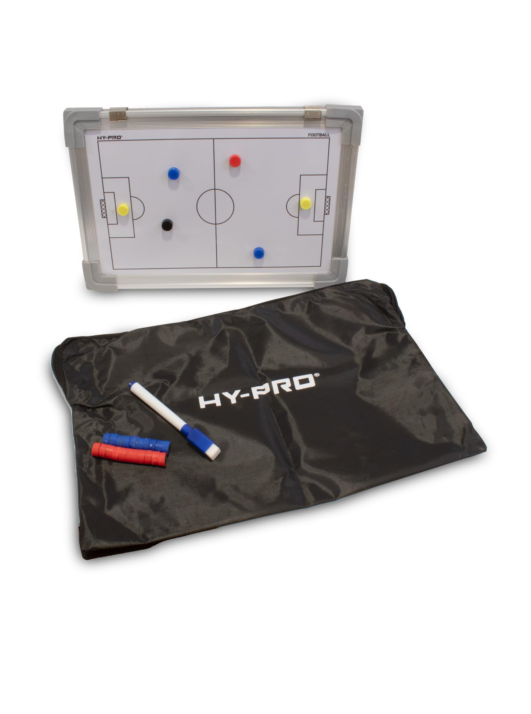 Hy-Pro Tactics Board - Portable Football Coaching Marker Board with Magnets, Whiteboard Marker, Eraser