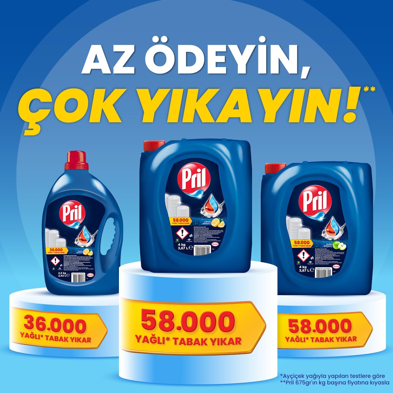 Pril Limon Kokulu 2.5 kg Elde Yıkama Sıvı Bulaşık Deterjanı 1 x 2418 mL, Limon 2.5kg