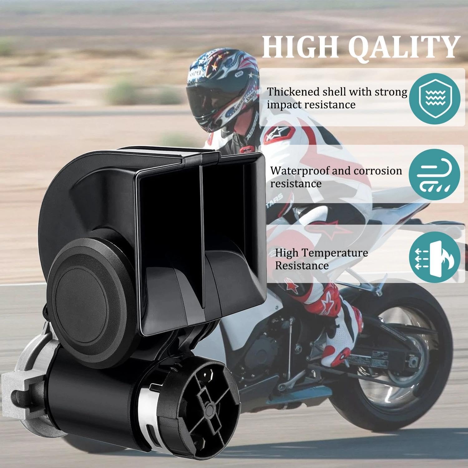 150dB Super Loud Air Horn for Trucks & Cars - 12V Heavy Duty Dual Trumpet Kit with Compressor, Easy Installation Universal Fit for Motorcycle, SUV, Boat (2-Pack)