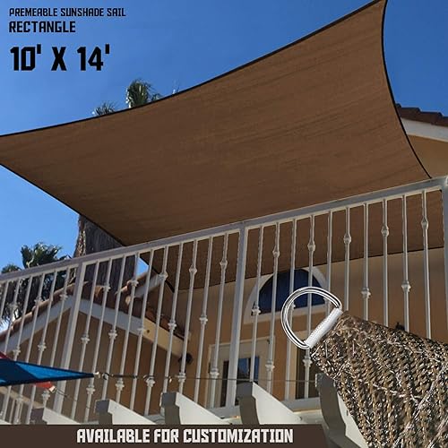 Miniatura 5 de TANG Sunshdes Depot - Toldo rectangular de 10 x 14 pies, bloquea los rayos UV, para patio trasero, pérgola, porche, terraza, jardín, patio,