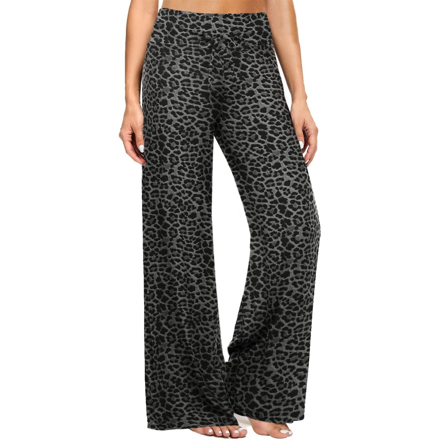 ZOOSIXX Women's Soft Black Plaid Comfortable Casual Lounge Yoga Pants Pajama Pants