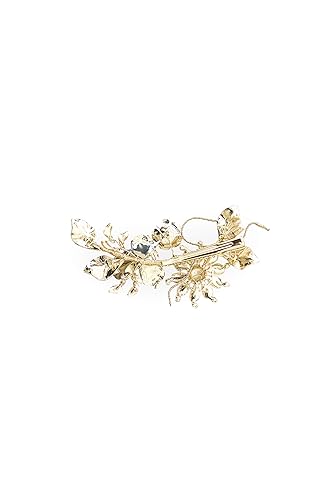 Miniatura 7 de Small Rose Gold Crystal Bridal Hair Clip By Veiled Beauty  Boho Gilded Gold Leaf Crystal Wedding Hair Comb with Blush and Pewter Floral Accents