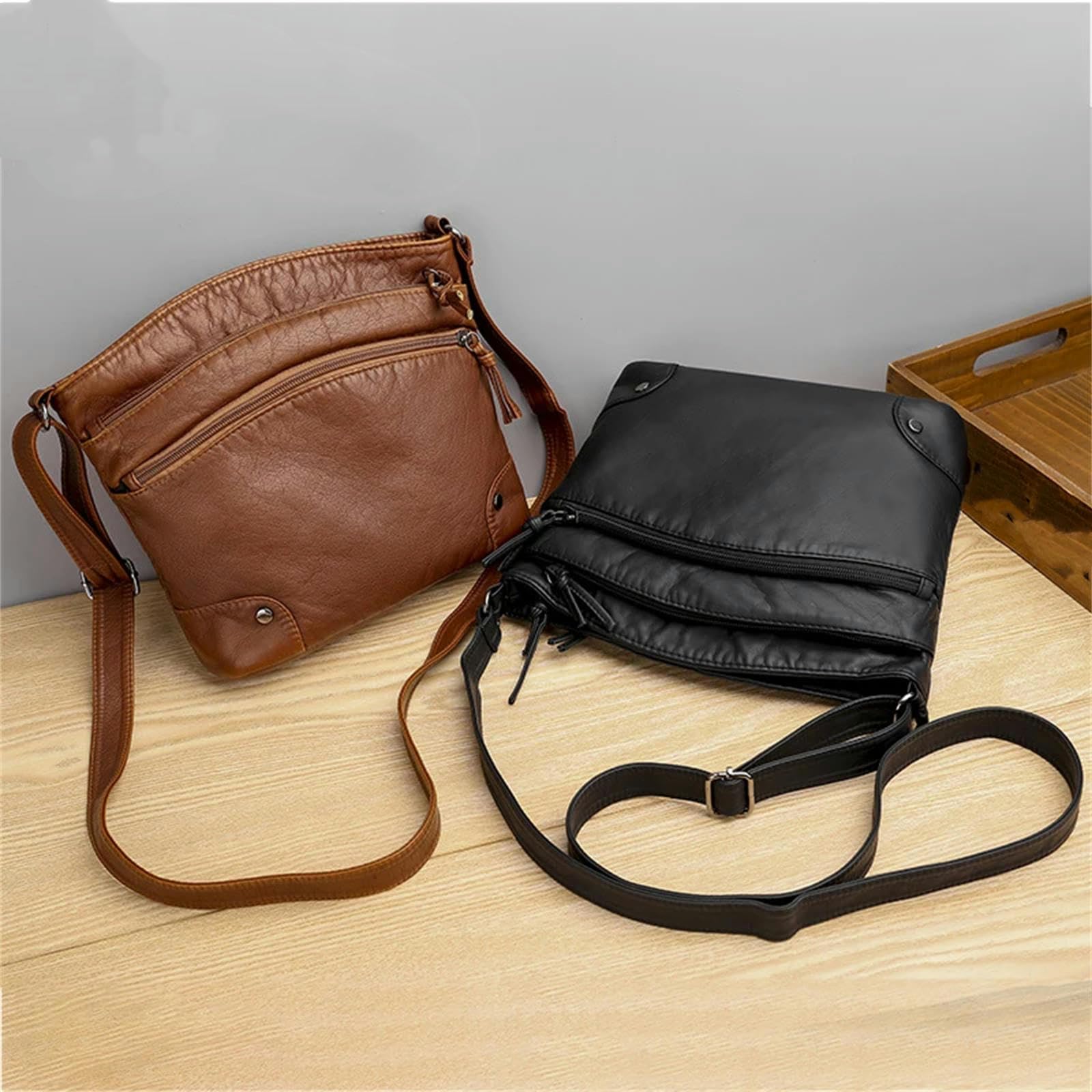 torby crossbody dla kobiet miękka skóra PU torba na ramię damska zamek błyskawiczny torebka listonoszka torba wiadro