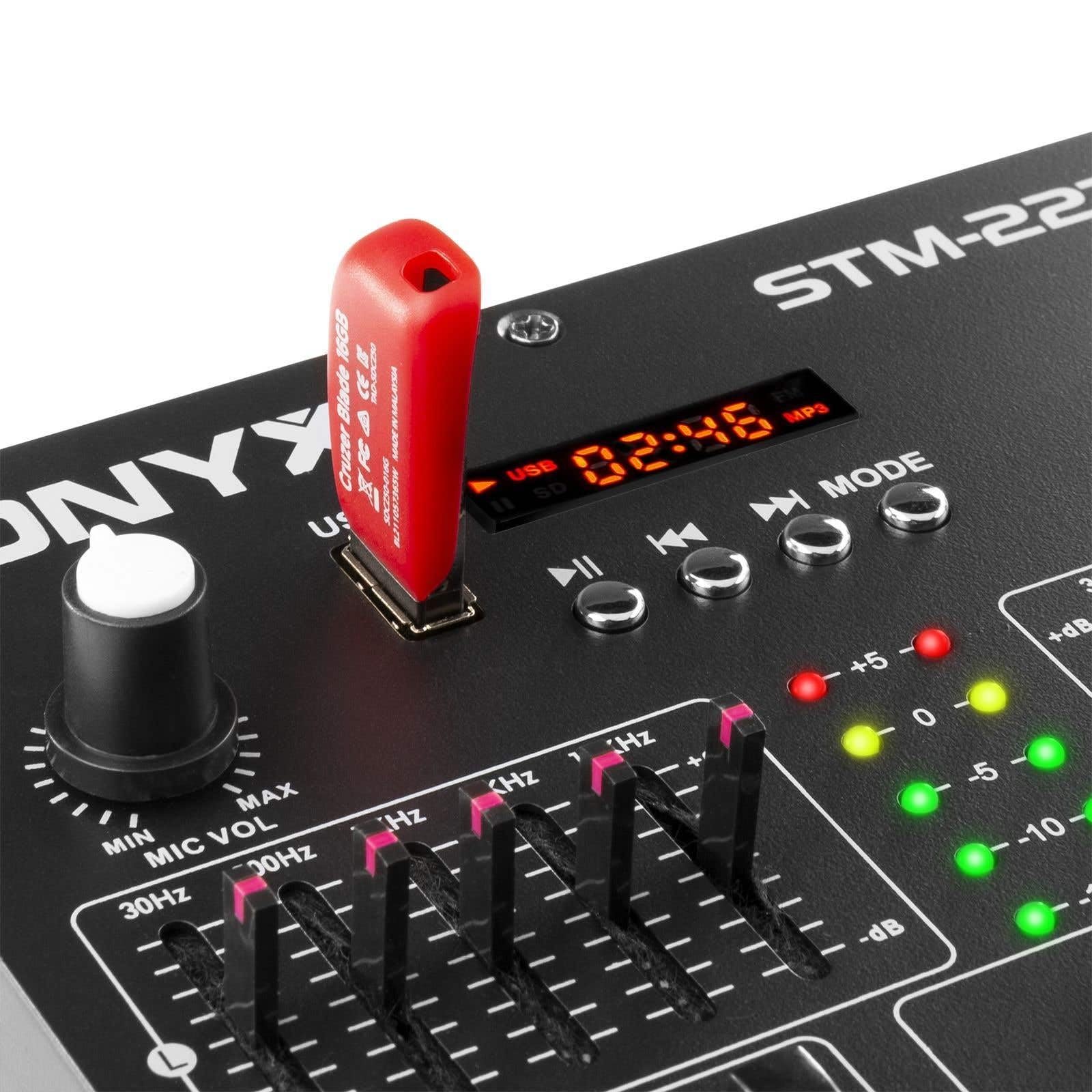 Vonyx STM2270 - Mixer DJ a 2 canali Bluetooth, mixer audio con lettore MP3 USB, controller DJ con effetti, crossfader, collegamento microfono, funzione talker, DJ, musicista, club, bar, gastro