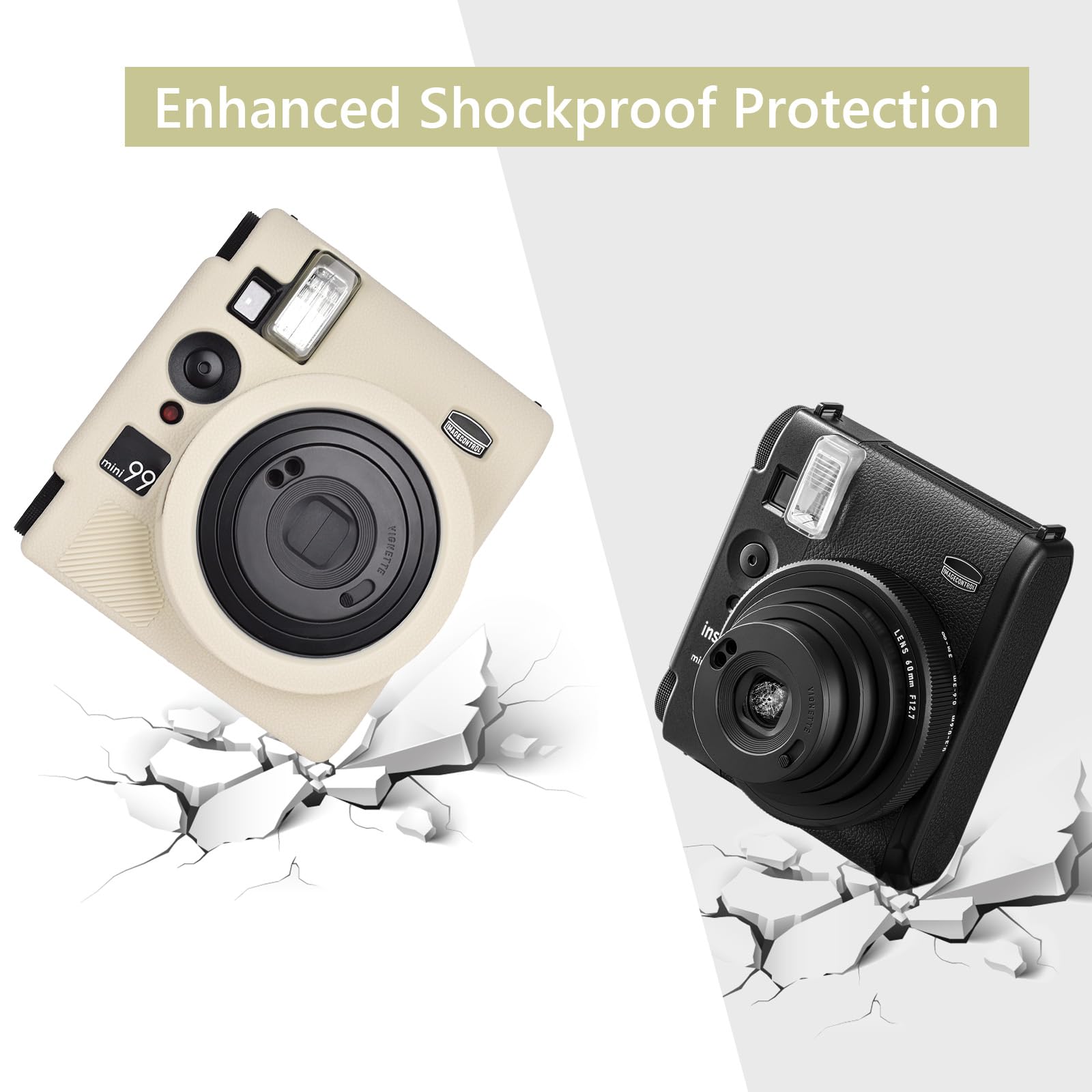 VOVMOEYA Protective Case compatible with Fujifilm Mini 99,Premium soft sillicone Mini99 Camera Case for Fuji Mini 99 Instant Camera Lightweight Full Covered Soft Gel Rubber Case Cover Shockproof-WHITE - Image 4