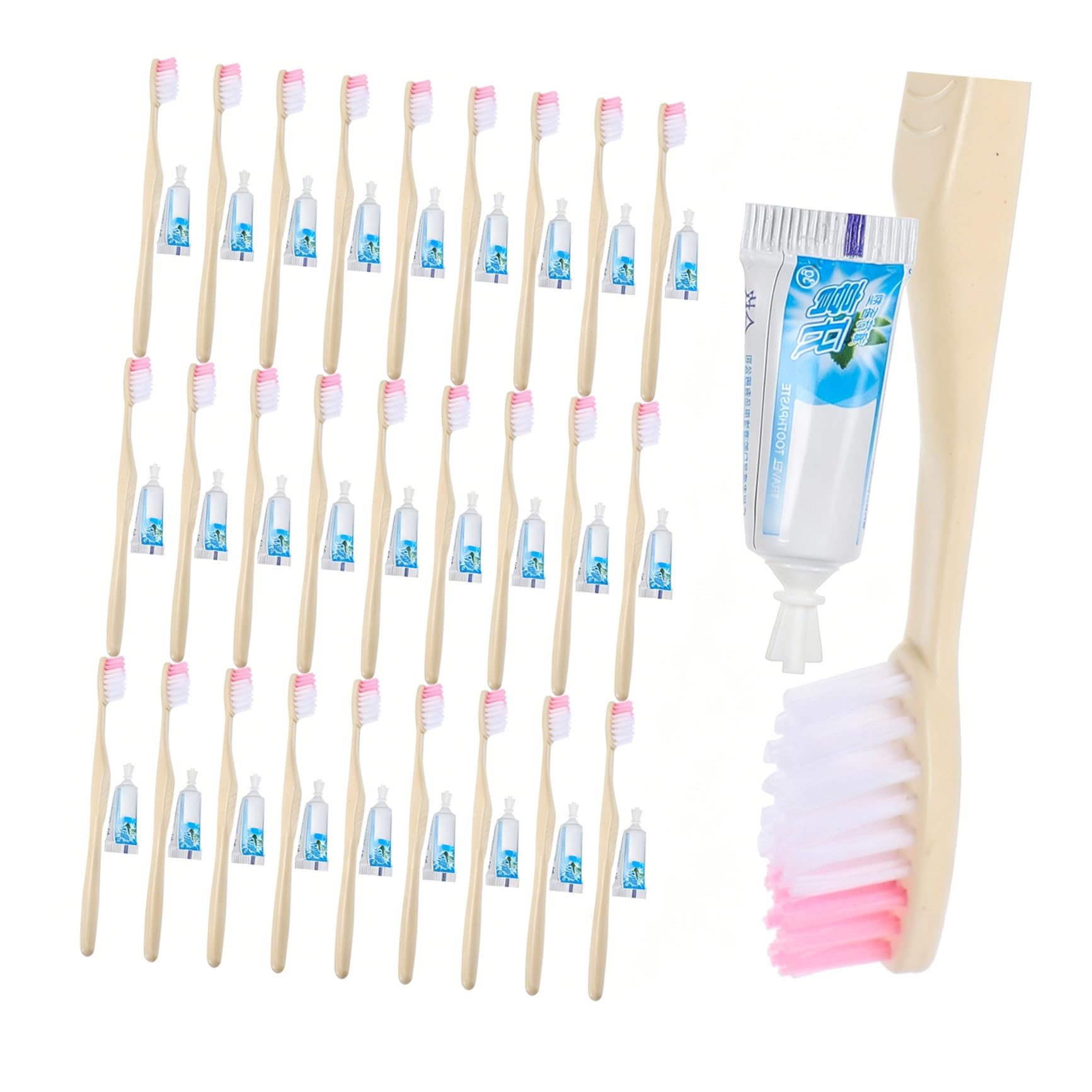 Set 100 con Viaggio da Monouso Dentifricio Hotel Spazzolino Pezzi | Monouso, Confezionati Singolarmente, Plastico, Formato Tascabile, per Viaggio e Hotel, Accessorio Dentifricio Stile Casuale
