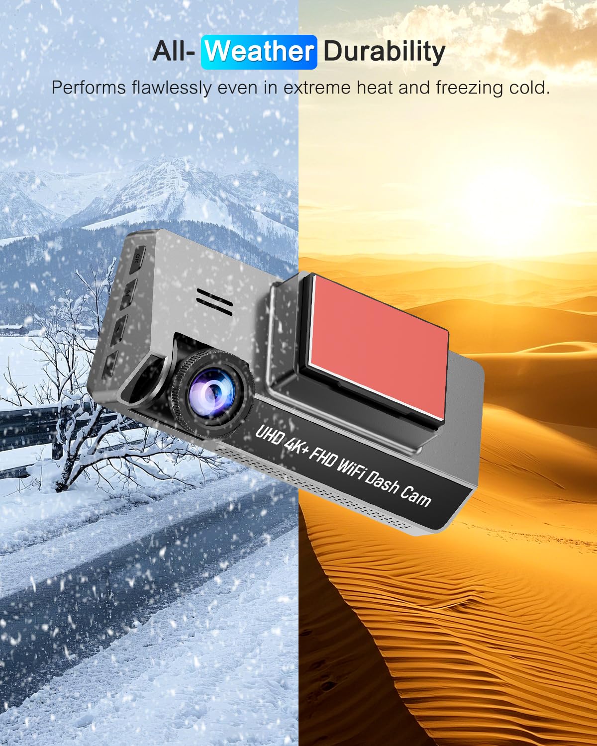 Dashcam Voiture 4K,5GHz WiFi Dashcam avec CPL Filte,Carte SD 64G,3.69" Caméra Embarquée,1080P Avant Grand Angle 170°,App,Mode Stationnement 24H,Vision Nocturne,Enregistrement en Boucle,Max 256G