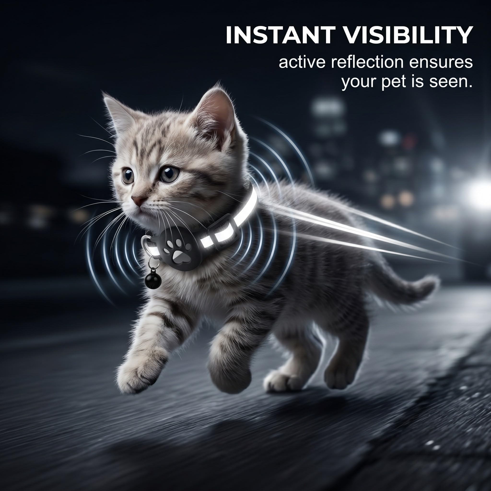 1 Collare Gatto per Airtag con Riflettente, Collare Elastico per Gattini con Supporto Compatibile con Airtag, Set 1 Rosso, Accessorio per Animali, Protezione e Sicurezza