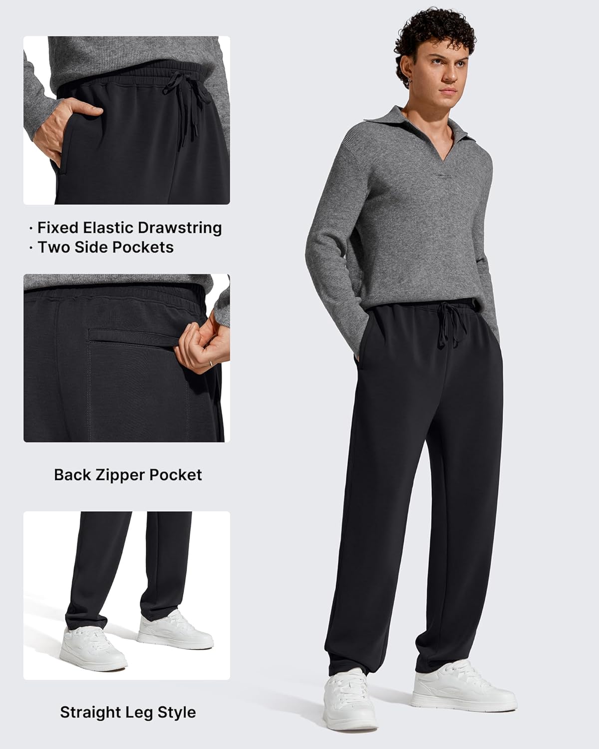 G4Free Men's Smoofit Fleece Lined Sweatpants Winter Thermal Warm Pants Casual Lounge Drawstring with Pockets