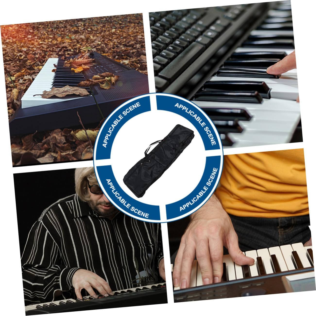 Key Electronic Piano Keyboard Cover Bag with Thickened Sponge Lining Protective Carrying Case for Keyboards Washable and Portable Storage