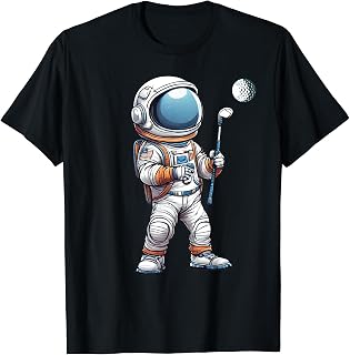 Funny Golf Player Astronaut Spaceman Space Game Day Gift T-Shirt