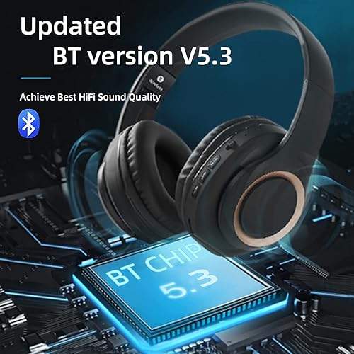 Miniatura 3 de Auriculares Bluetooth sobre la oreja con micrófono, auriculares BT, auriculares estéreo plegables inalámbricos y con cable micro SDTF, FM, orejeras
