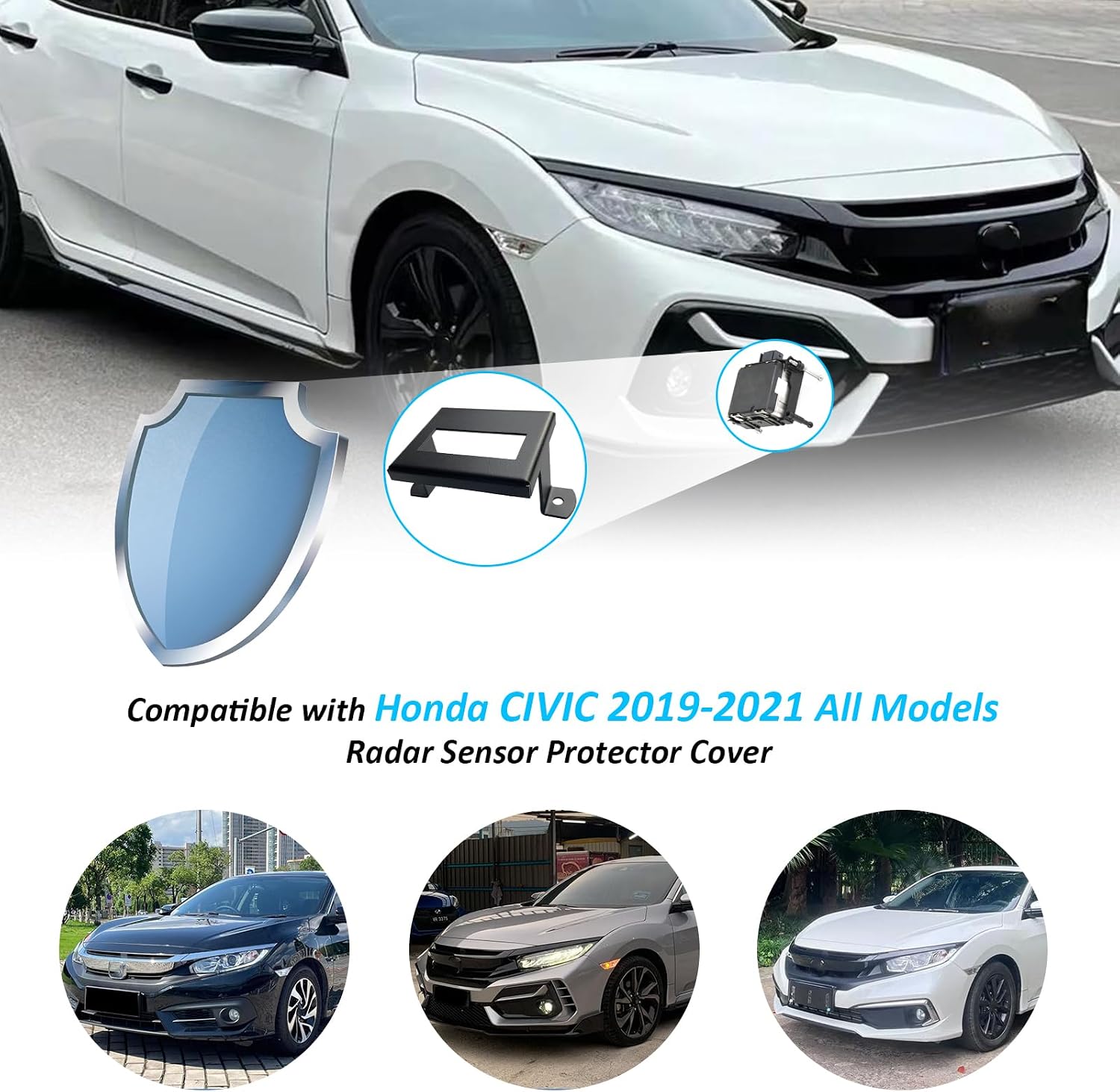 Radar Sensor Protector Cover Compatible with Honda Civic 2017-2021 Models