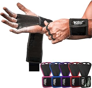 JerkFit WODies Gymnastics & Weightlifting Grips with Wrist Wraps – 3 Hole Versatile Gym Gloves for Pull Ups, Gym Training...