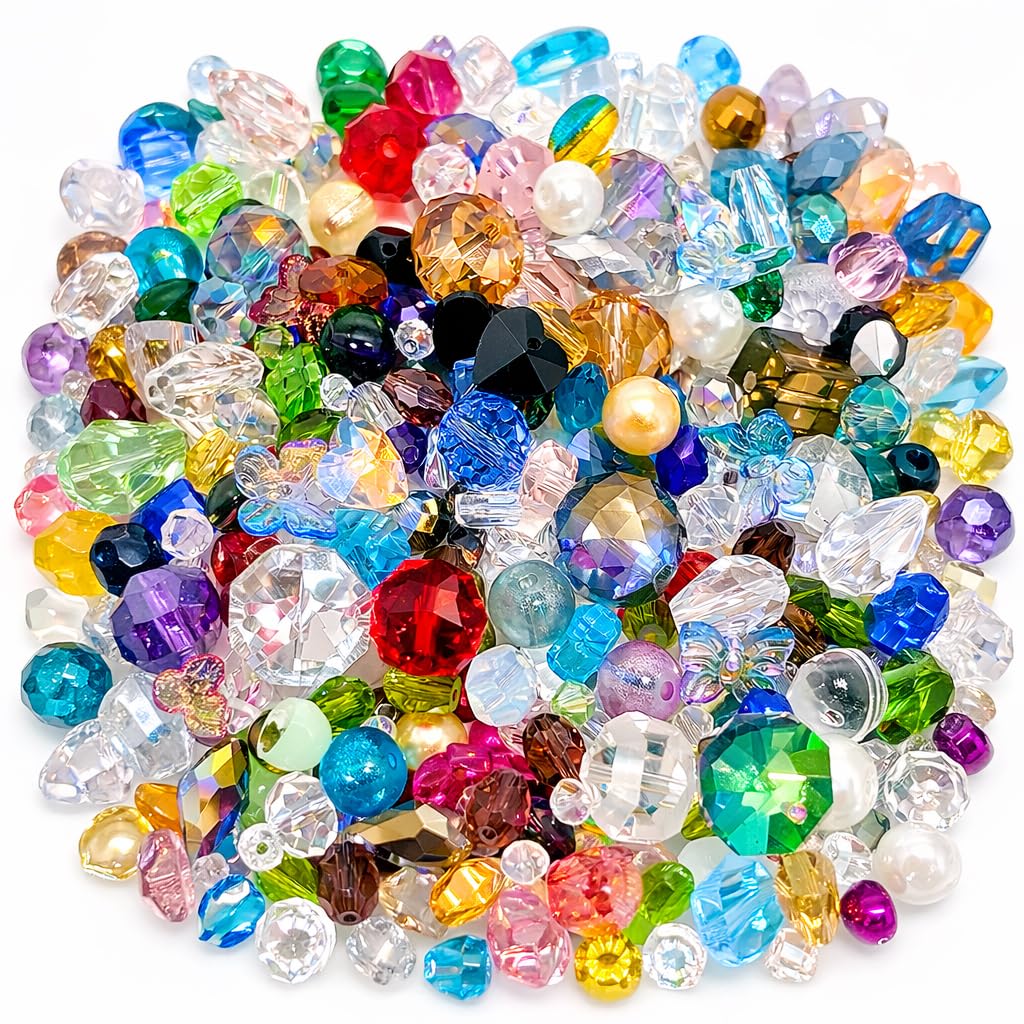 Amazon.co.jp: Over 300 Glass Beads, Mix, Like Jewel, Sparkle