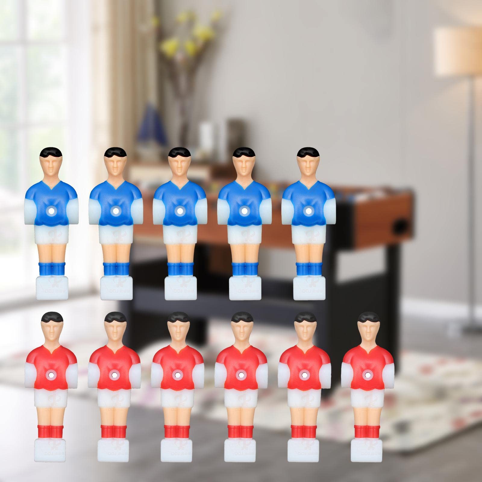 Perfeclan Reemplazo de 11 Uds. de Futbolín para Hombres, Mini Muñeca, Accesorio para Máquina de Futbolín, Rojo Y Azul para Juego